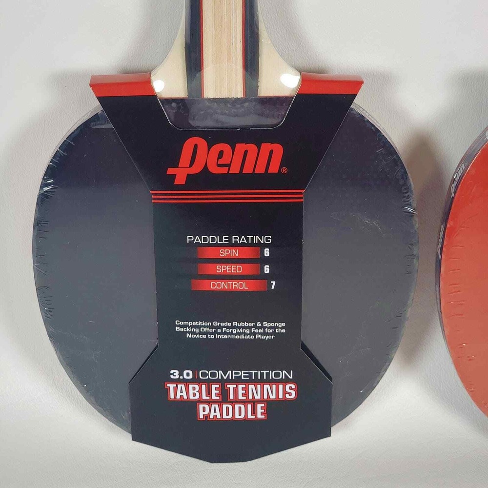 Penn Table Tennis Paddle 3.0 Competition Spin 6 Speed 6 Control 7 New Sealed